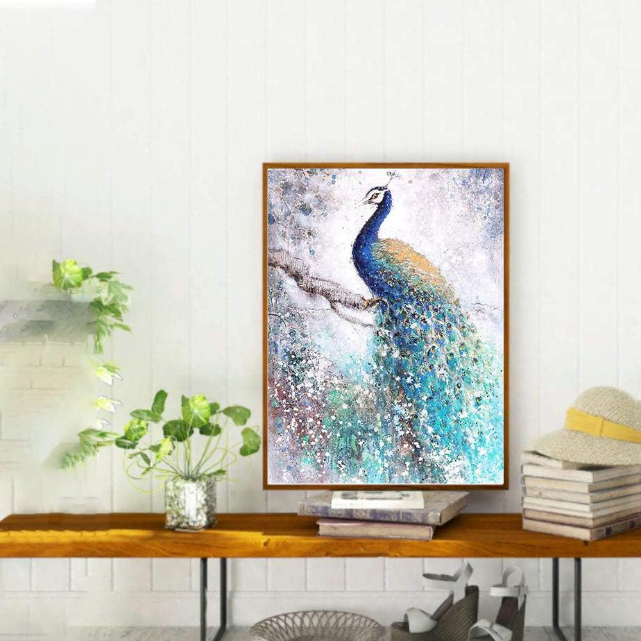 5D DIY Diamond Painting Peacock On The Branch Cross Stitch Kit Mosaic Diamond Embroidery Rose Full Round/Square Drill Home Decoration