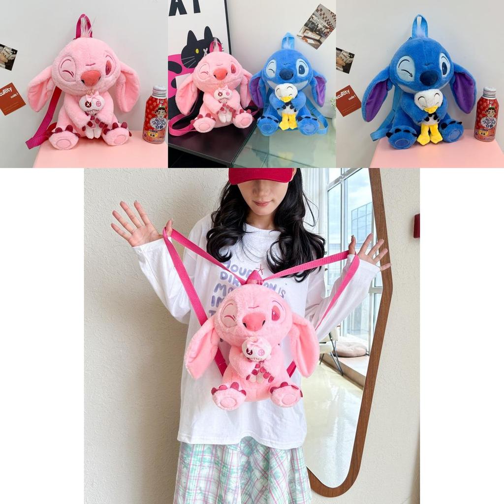 Stitch Plush Backpack For Kids With Zipper Closure And Certificate Pocket