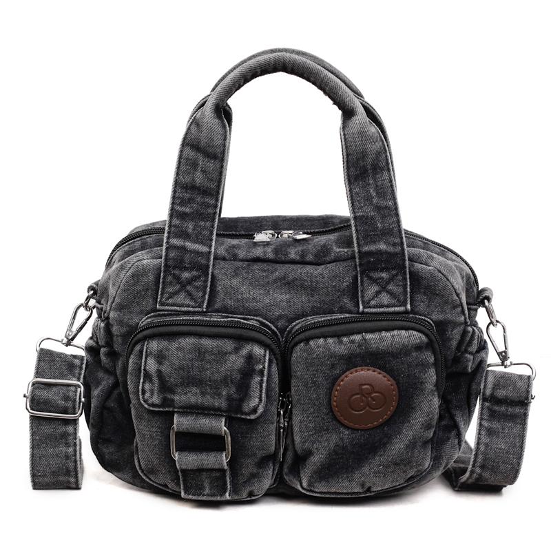 

Solid Color Denim Zipper Large Capacity Simple Shoulder Bags 2026 High Quality Daily Commute Casual Ccise Sweet Crossbody Bags чёрный