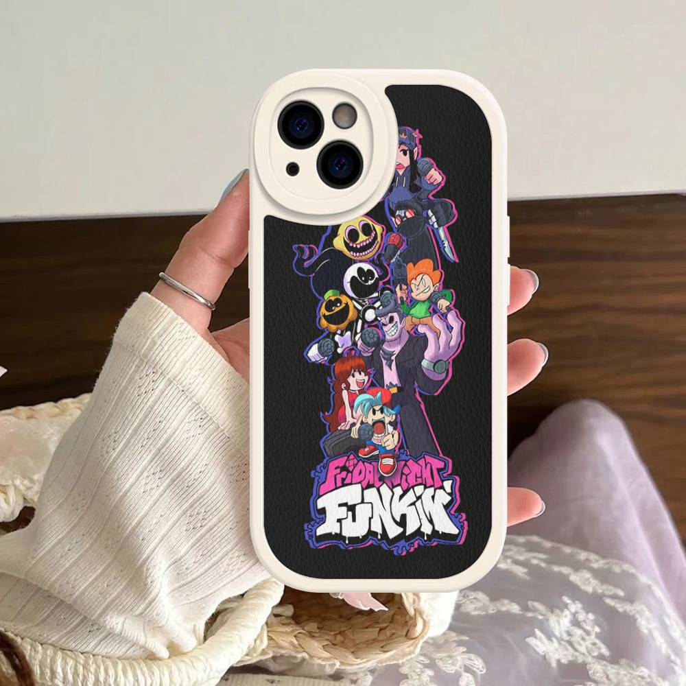 Music Game Friday Night Funkin Phone Case For IPhone 16 15 14 13 12 11 Pro Max Plus Soft Leather Cover