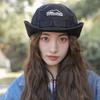 Big Brimmed Denim Bucket Hat Adjustable Sunscreen Hat Casual Jeans Fisherman Hat  Women
