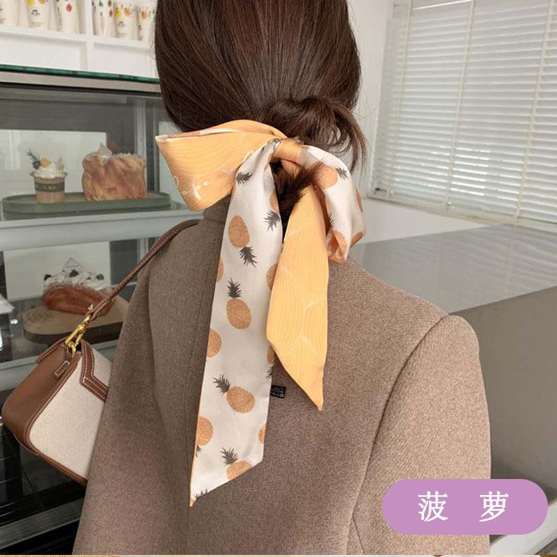 Qiandongge Seidenschal Stirnband Retro Weiblichkeit Gebundener Pferdeschwanz Schleife Band Stirnband Streamer Stirnband Mori Serie