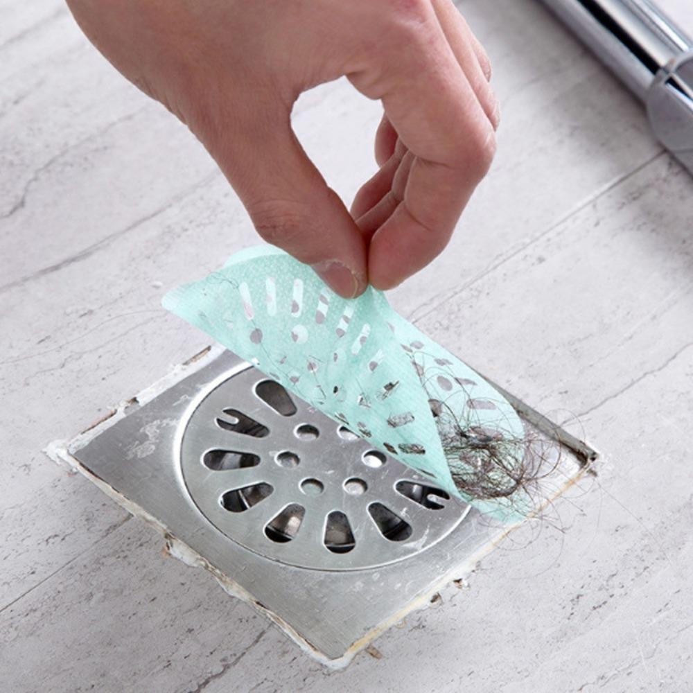 10pcs Hair Cleaning Disposable Floor Drain Sticker Hair Catcher Multipurpose Strainer  Kitchen