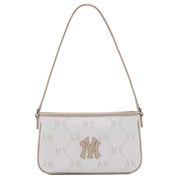 

MLB 26 Spring Collection New York Yankees Diamond Old Flower Faux Leather And Polyester Underarm Bag Mini Women Handbag Deep-Cream 3ABQMJ16N-50CRD Basic Set (Bag)