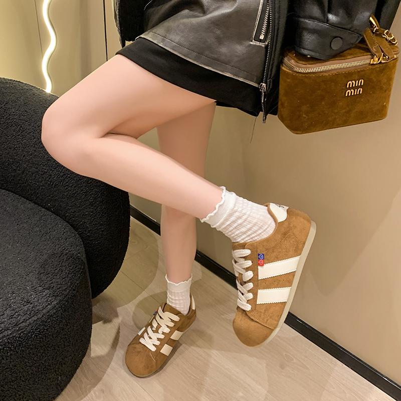 

Модная женская винтажная обувь для немецких тренировок со шнуровкой и носком-ракушкой. Универсальная, легкая повседневная белая обувь, кроссовки, стройнящие ногу 35