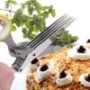 Kräuterschere, 5-Klingen Küchenschere mit Reinigungsbürste und Sicherheitsabdeckung