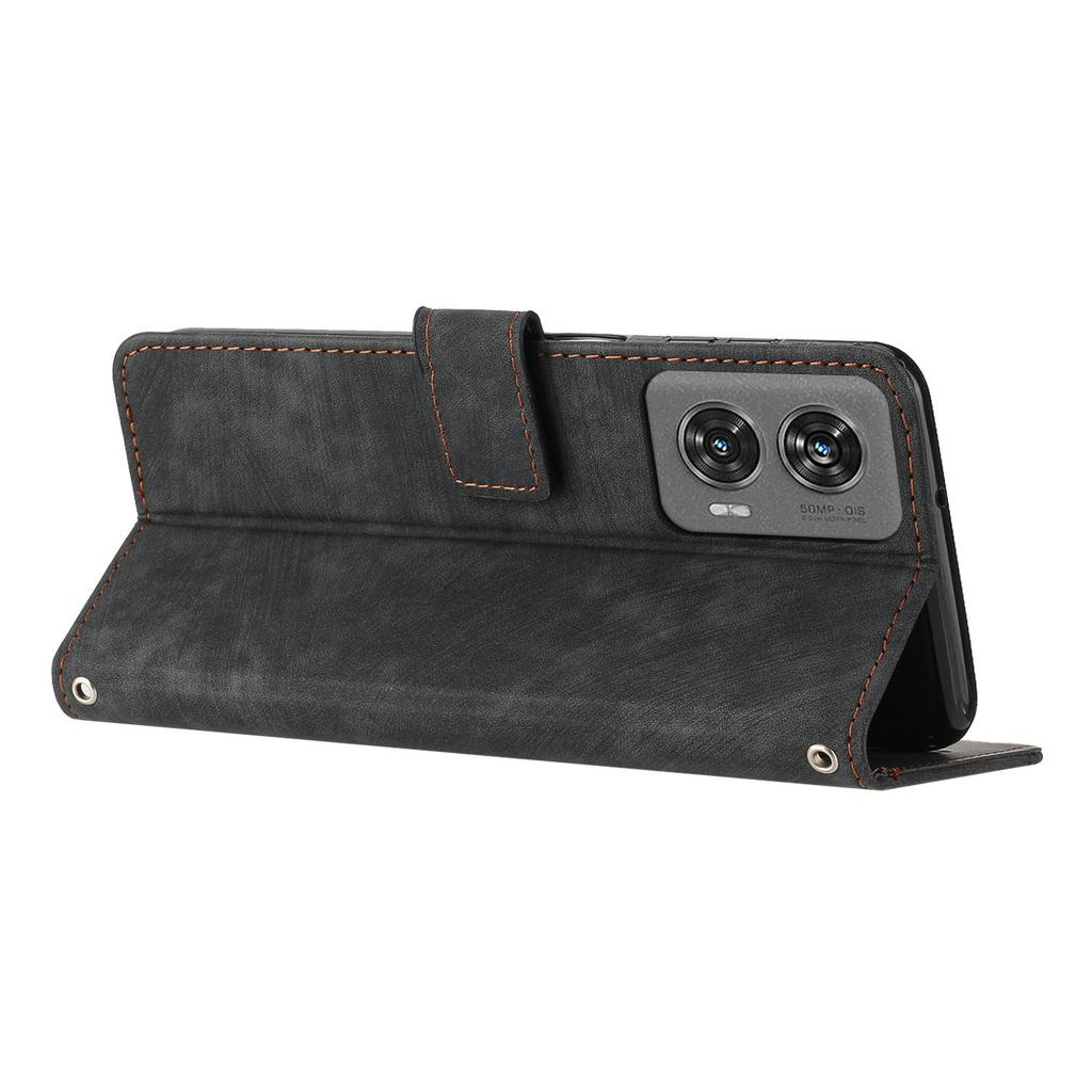 For Motorola Edge 50 Fusion 5G Shockproof Case Imprinted PU Leather Wallet Cell Phone Shell