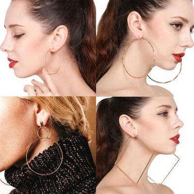 European and American Jewelry Original Street Earrings Geometric Exaggerated Metal Earrings Ear Ring