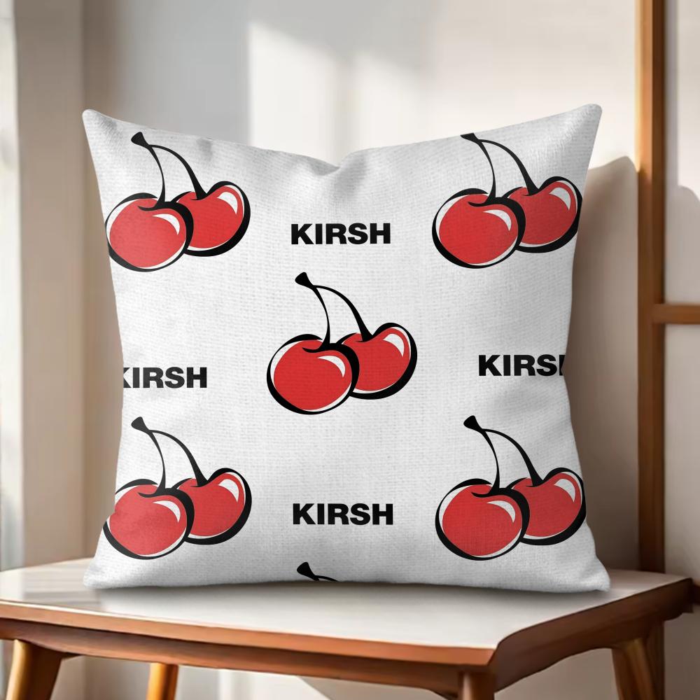 

Luxury Brand KKirsh Cherry Cushion Cover Natural Linen Organic Fabric DoubleSided Printing Couch Pillow Covers Home Decor 30x30cm