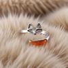 Vintage Fox Cuff Trendy Metal Rings for Women Personality Retro Lovely Charming Resin Simple Rabbit Girls Party Jewelry Gift