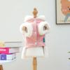 Dog Fragrance Coat Pet Clothes Autumn Winter Velvet Thickened Warm Vest ForDog Cat Pink Fragrant Flower Pearl Sleeveless Clothes
