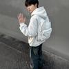Men's Back-to-School Solid Color Hoodie Cardigan, Spring/Autumn 2026, American Style, Long Sleeve for Primary Students