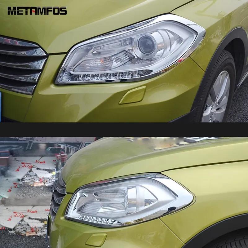 Per Suzuki SX4 S-Cross Crossover 2013 2014 2015 Cromato Copertura Lampada Faro Fari Cornice Protettiva Accessori Esterni