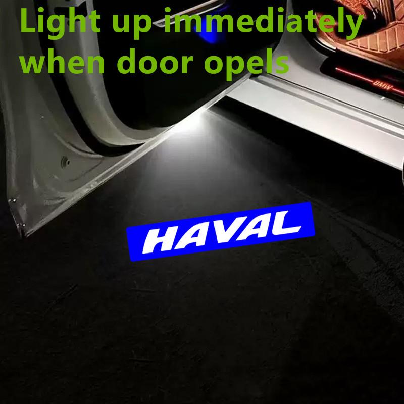 2pcs Car Door Welcome Laser Led Projector Logo Light Wireless Car Accessories For Haval Dargo H6 H2 H5 H7 H8 H9 F7 Logo