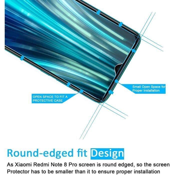 Skyddsfilm - E.F.CONNECTION - Redmi Note 8 Pro - Härdat glas - 9H-skydd - 4 stycken