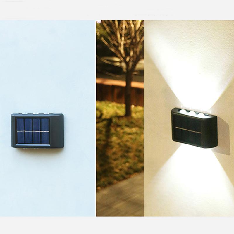LED Solar Gartenleuchte für Außen Solar Wandleuchte Auf und Ab Leuchtend Wasserdicht Solarbetrieben Wandfluter Licht Hof Straßen Dekor