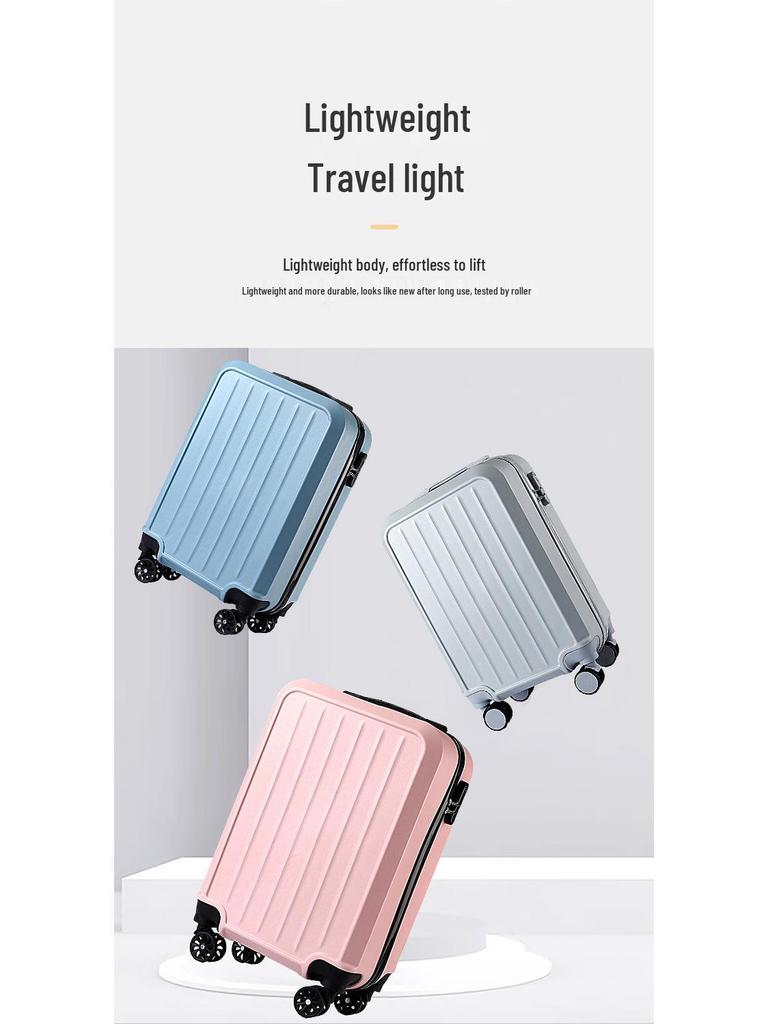 20-Inch Solid Color Suitcase with Logo Printing, Universal Wheels & Combination Lock