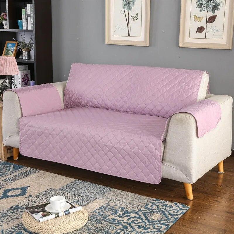 Good Waterproof Sofa Cover Solid Color Gray Pets Dogs Sofa Towel Furniture Protector Cover Anti-slip Couch Cover