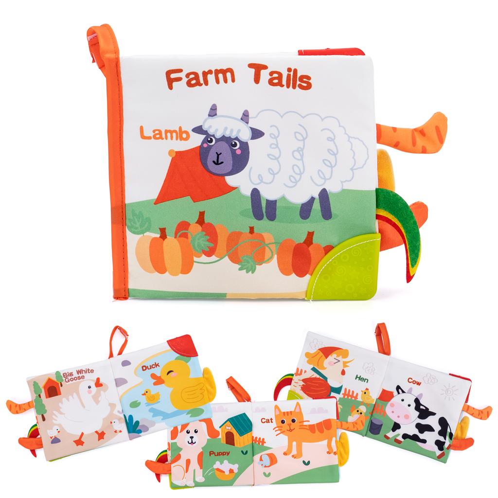 New 3D Visual Tail Cloth Book Rustle Sound Baby Tear Resistant Early Learning Educational Montessori Toys 0-12 Months Baby Gifts