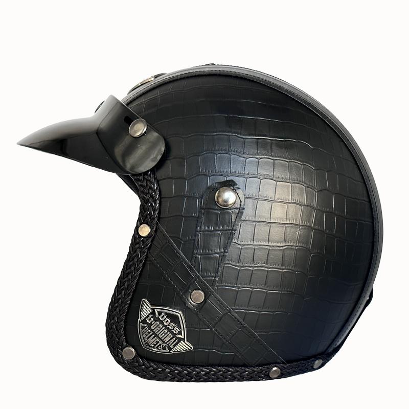 Retro Half Face 3/4 Helmet Motorcycle Helmet DOT Certified Lightweight Four Seasons Crown Prince Male and Female Cycling Cruise