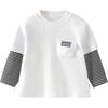TONGTAI Jungen Falsches Zweiteiler Langarm-T-Shirt