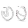 Matrix Sculptural Hoop Design Brass Earrings Women's Silver 5705748