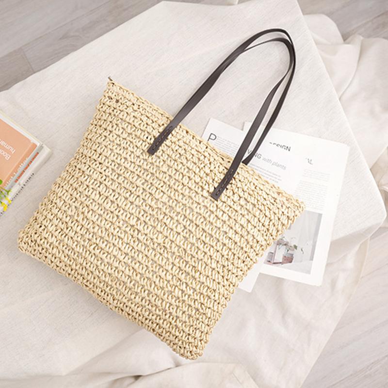 Yogodlns Summer Hot Straw Bag For Women Large Capacity Shoulder Bag Braided Woven Handbags Travel Seaside Beach Bag Basket Bolsa