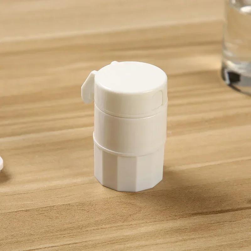 Cutting Tablets Pill Cutter Medicine Crusher 4 In1 Portable 4 Layer Grinder Splitter Tablet Cutter Divider Storage Case Pill Box