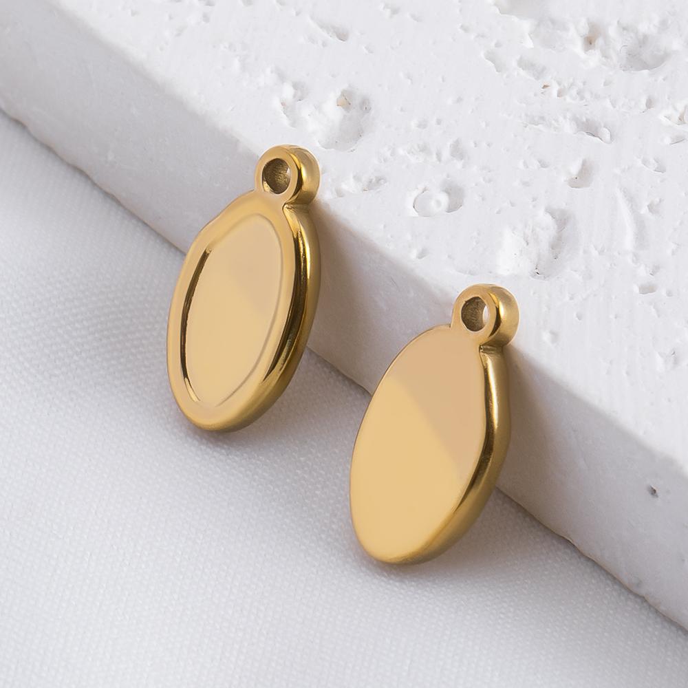 5 pièces Acier Inoxydable 18K Cadres Lune Ovale Bezels Vides Base Pendentif Cœur Géométrique Charme Boucle d'Oreille Fabrication de Bijoux