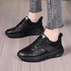 Lightweight Black Leather Women's Sneakers - Big Size, Comfortable, Autumn/Winter Collection, Size 42