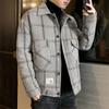 Autumn and Winter Plaid Woolen Jacket Loose Korean Version Trendy Lapel Fashion Coat Boys Handsome Casual Coat
