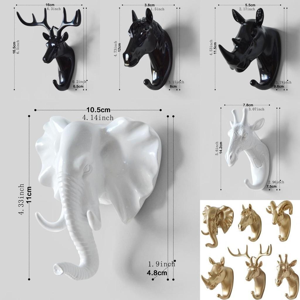 Elegant White Deer Head Wall Hook No Drill Required Strong Adhesive