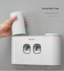Yikeke Four-Person Family Toothpaste Dispenser & Toothbrush Holder - Wall-Mounted & No Drilling Required