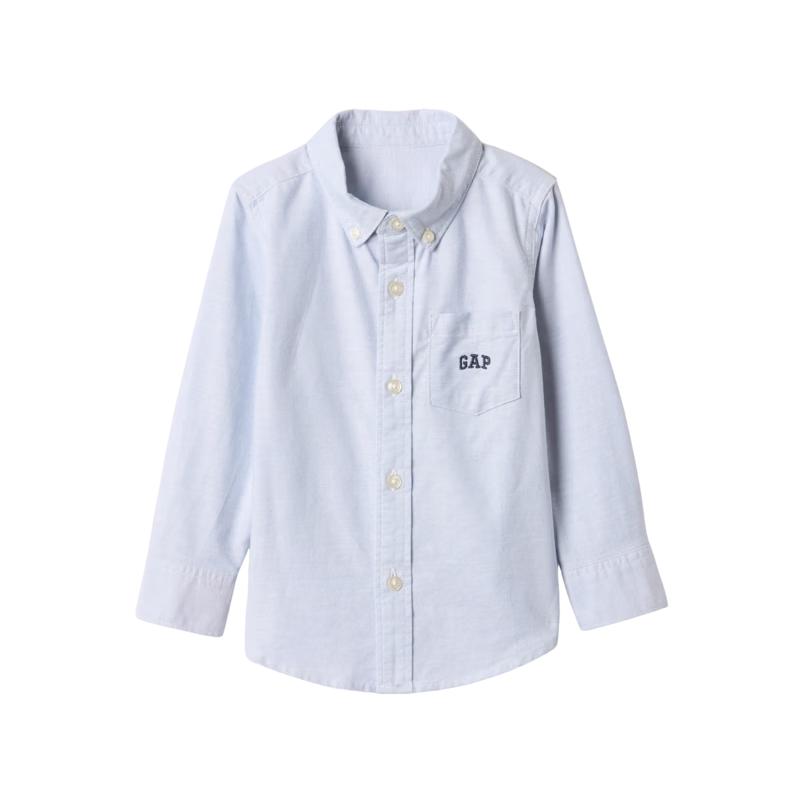 Gap Boys' Toddler Embroidered Logo Long Sleeve Shirt