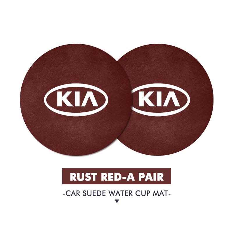 MYMX8 Car Suede Coaster Anti-Slip Water Cup Pad Bottle Holder Mat Accessories For KIA Ceed Sportage Rio K2 Optima Cerato Proceed Venga