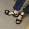 Modische, schlichte, flache, coole Slipper für Damen 2025 Sommer Neue Mode Vielseitig Bequem Outdoor Strand Rutschfest Römischer Stil Sandalen