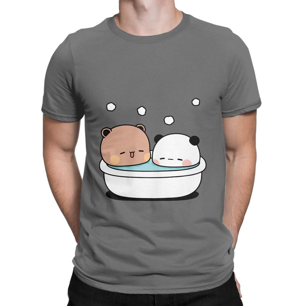Bear And Panda Bubu Dudu Shower Funny 100 Cotton Tshirt Bubu Dudu Tops Tees For Unisex