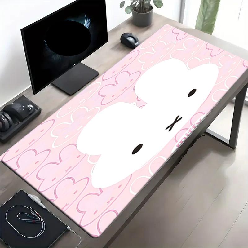 Miffy Print Mouse Pad, Anti‑Slip Desktop Keyboard Mat, for PC Laptop Gaming Working Daily Use, Cool Festival Surprise Gift