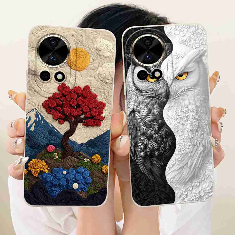 Neu Für Huawei nova 12 5G BLK-AL00 Hülle Luxus Blume Schmetterling Silikon Rückseite Für Huawei Nova12 5G Handyhüllen Bumper