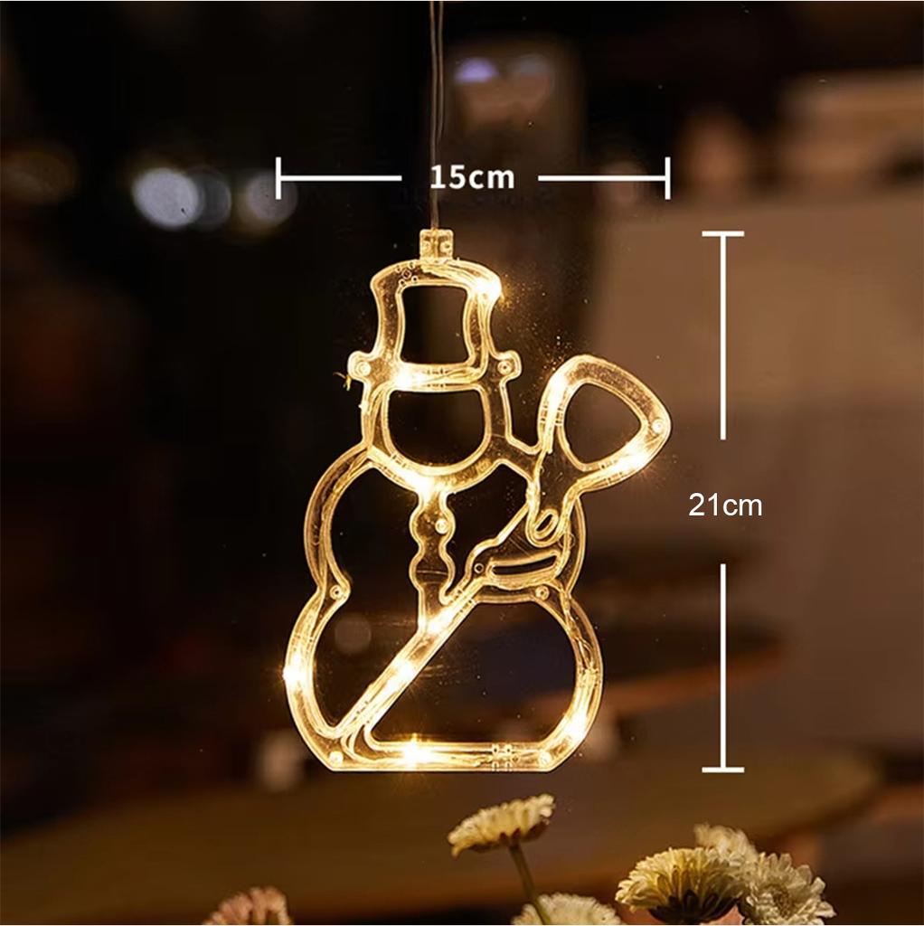Led Christmas Window Lights Battery Powered Star Tree Light Tabl Warm White For Suction Cup Santa Claus Reindeer Gift Snowman