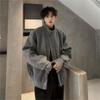 Men's Stand-Collar Woolen Coat - American Silhouette, Heavyweight Short Jacket for Spring/Autumn