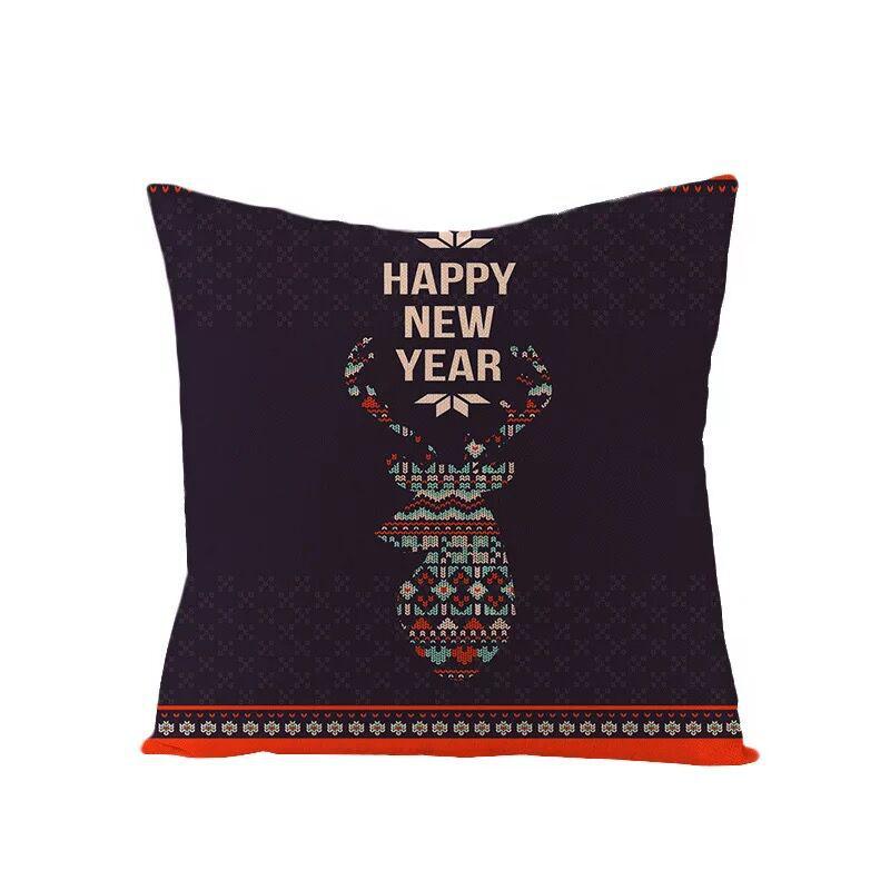 Linen Christmas Pillowcase Home Christmas Sofa Pillowcase Christmas