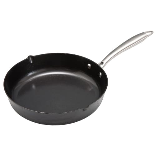 Ikenaga Iron Works 25cm Deep Frying Pan, Induction Compatible, Ultra-Lightweight Cast Iron, Leger 11503
