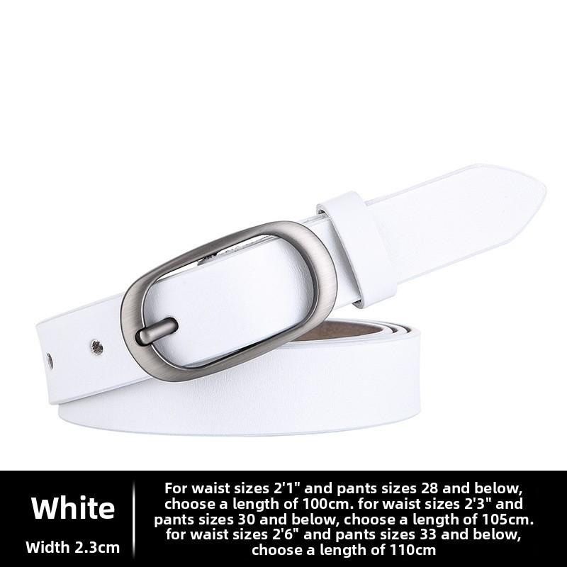 Elliptical Alloy Buckle Leather Women Belt For Fashion Casual Office Gift Use