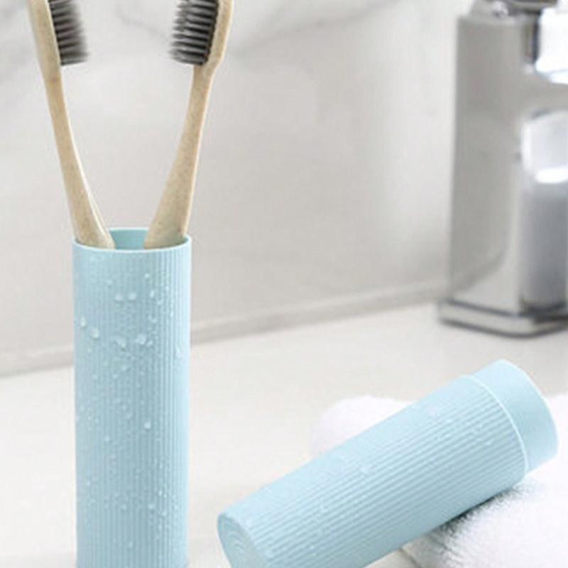 Travel Toothbrush Cup with Cover and Toothbrush Holder, Bathroom Organizer for Brushes and Toothpaste, Convenient Storage Tool, Mouthwash Cup