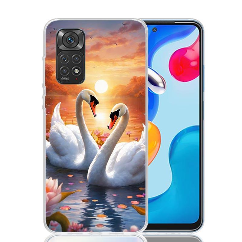 White Swan Grace Art Phone Case For Xiaomi Redmi Note 15 14 13 12S 12 Pro Plus 11S 11E 11 11T 10S 10 Art Soft Pattern Cover Redm