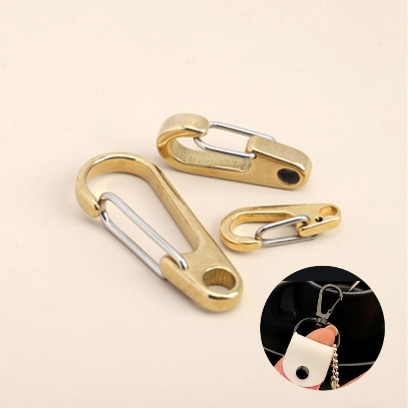 Pure Brass Curtain Clasp Carabiner Clasp for Key Ring Hook for Key Chain Strap Wallet Bag for Sports Fishing Hiking Trav