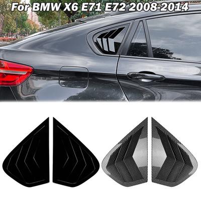 1 Paar Lamellenabdeckung für die hintere Seitenfenster, passend für X6 E71 E72 2008–2014.