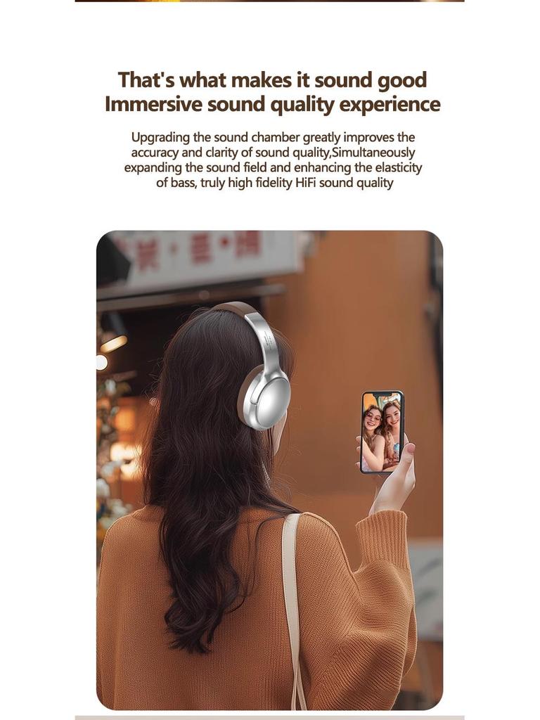 VJE901 Wireless Bluetooth Retro Over-Ear Sports Metal Retractable Headphones