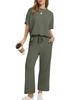 2025 New Summer Women's Casual Set: Short-Sleeve Top & Wide-Leg Pants